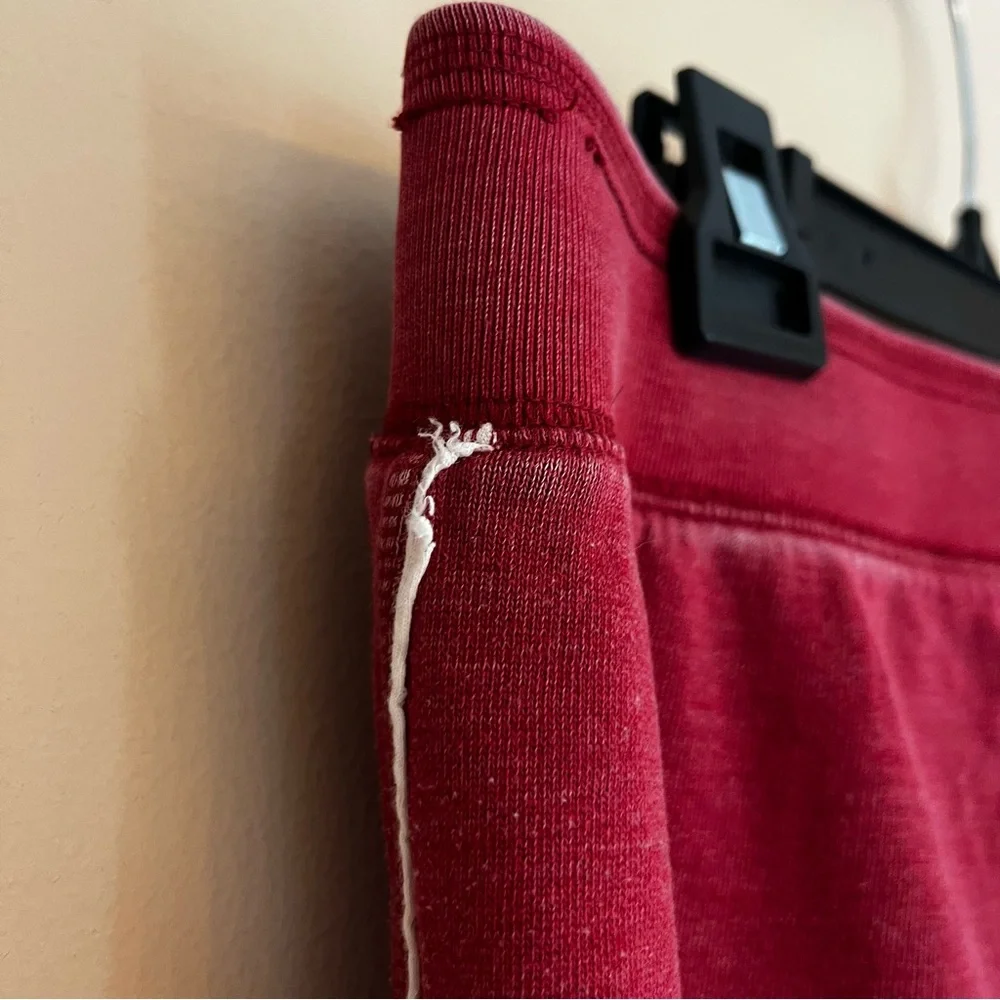 RARE Vintage PINK Joggers Faded Red with Patches and White Piping Size M - Picture 12 of 12